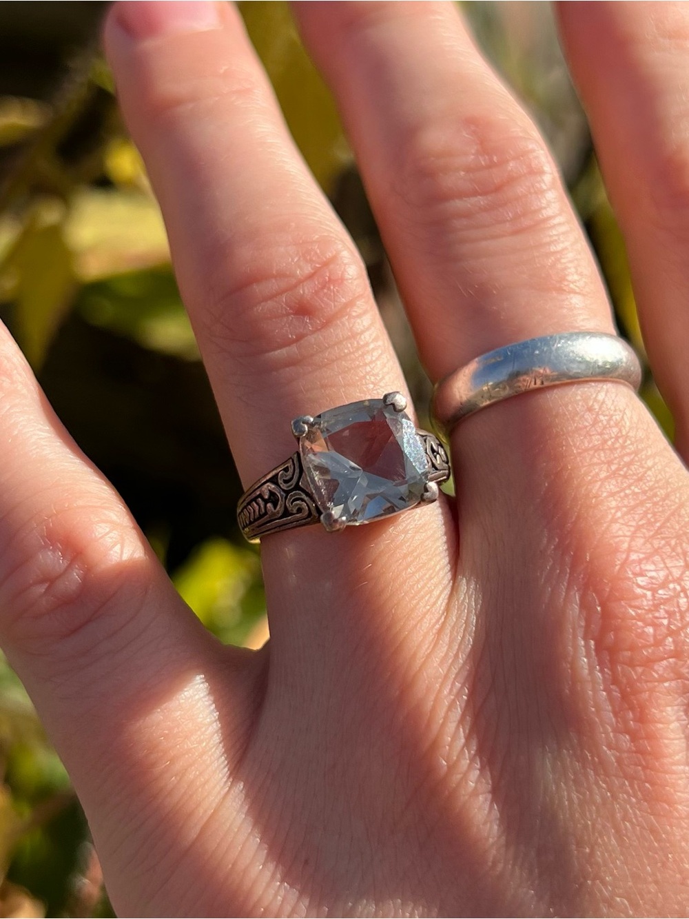Vintage Sterling Silver Solitaire Ring